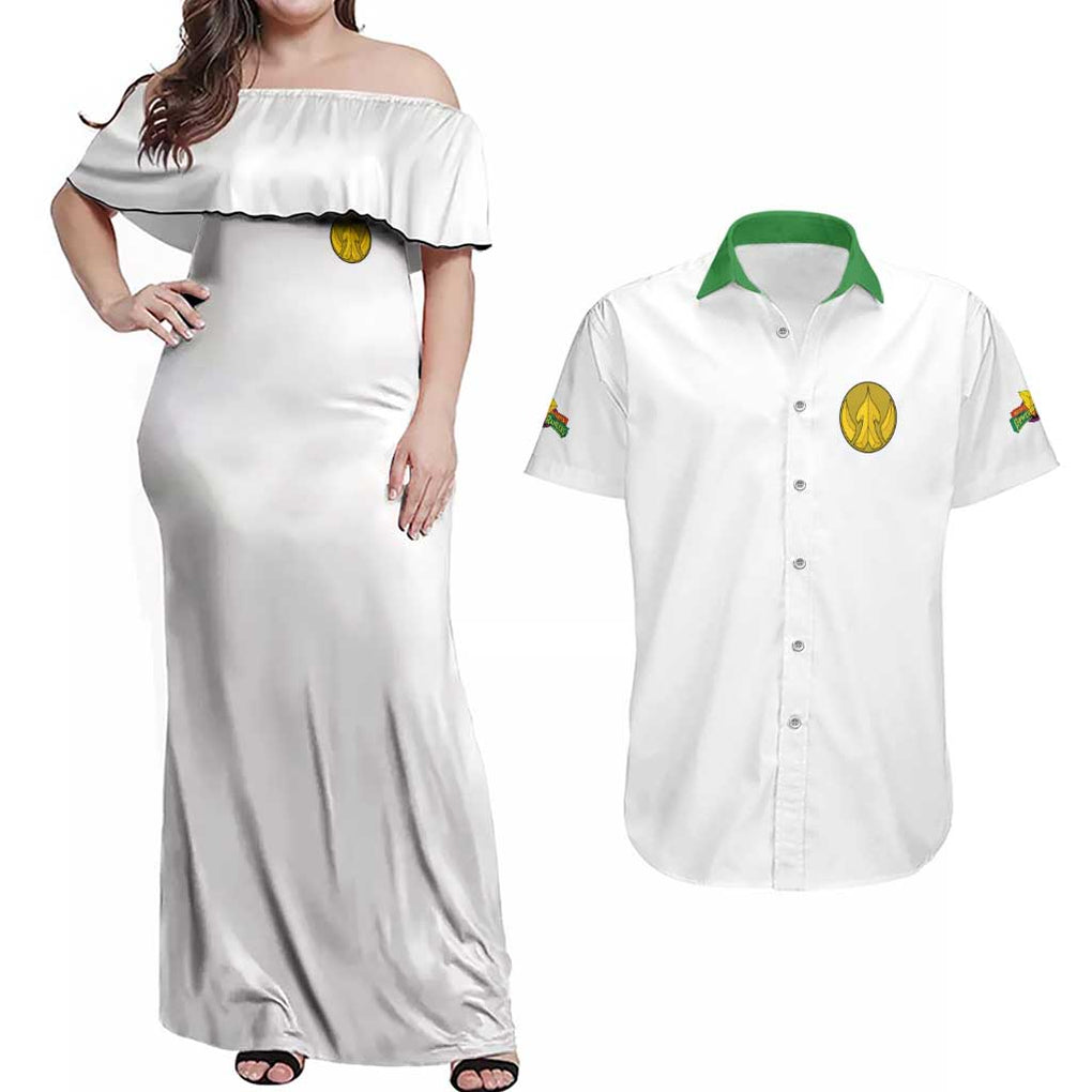 Lord Drakkon Mighty Morphin Power Rangers Couples Matching Off Shoulder Maxi Dress and Hawaiian Shirt Japan Anime Style
