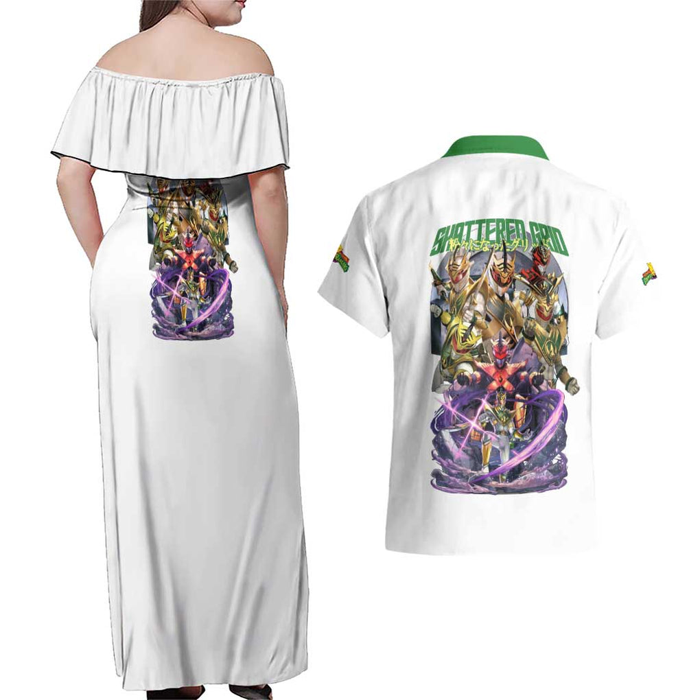 Lord Drakkon Mighty Morphin Power Rangers Couples Matching Off Shoulder Maxi Dress and Hawaiian Shirt Japan Anime Style