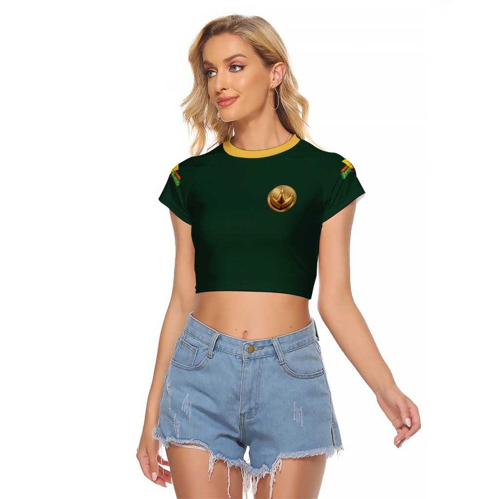 Green Ranger Mighty Morphin Power Rangers Raglan Cropped T Shirt Japan Anime Style