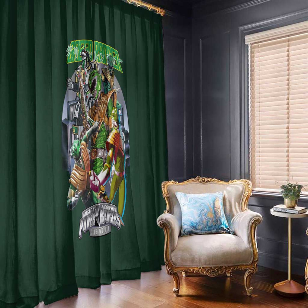 Green Ranger Mighty Morphin Power Rangers Window Curtain Japan Anime Style