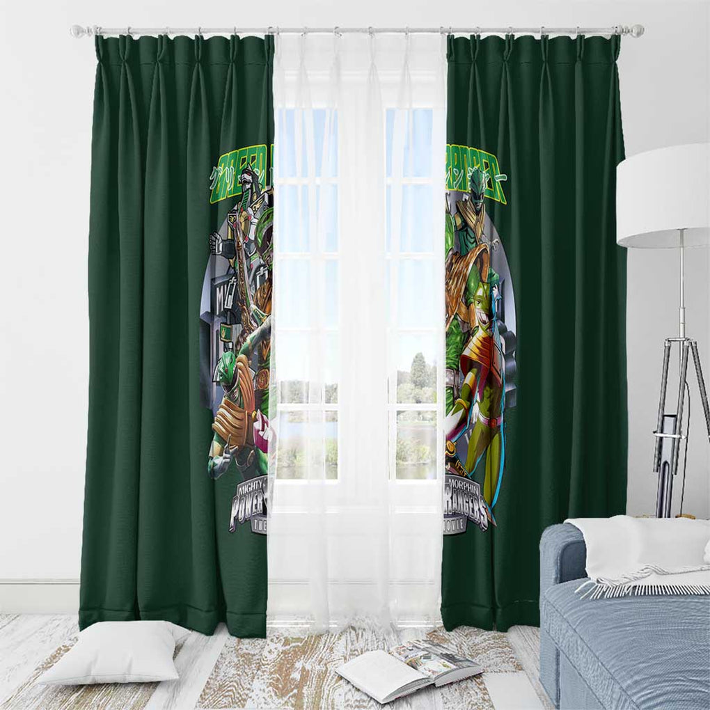 Green Ranger Mighty Morphin Power Rangers Window Curtain Japan Anime Style