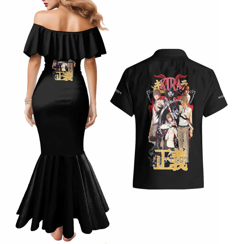 Light Yagami V2 Death Note Couples Matching Mermaid Dress and Hawaiian Shirt Japan Anime Style