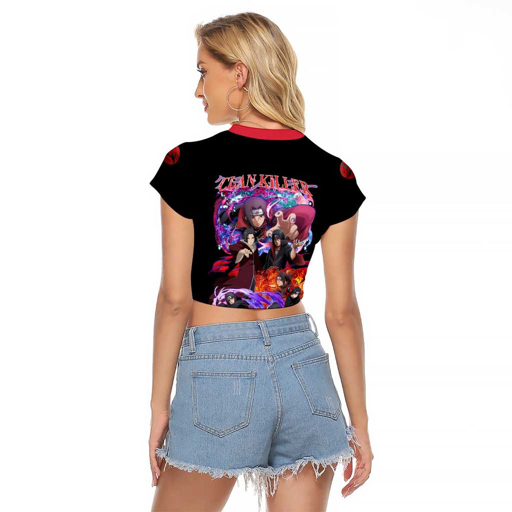 Uchiha Itachi V4 Naruto Raglan Cropped T Shirt Japan Anime Style