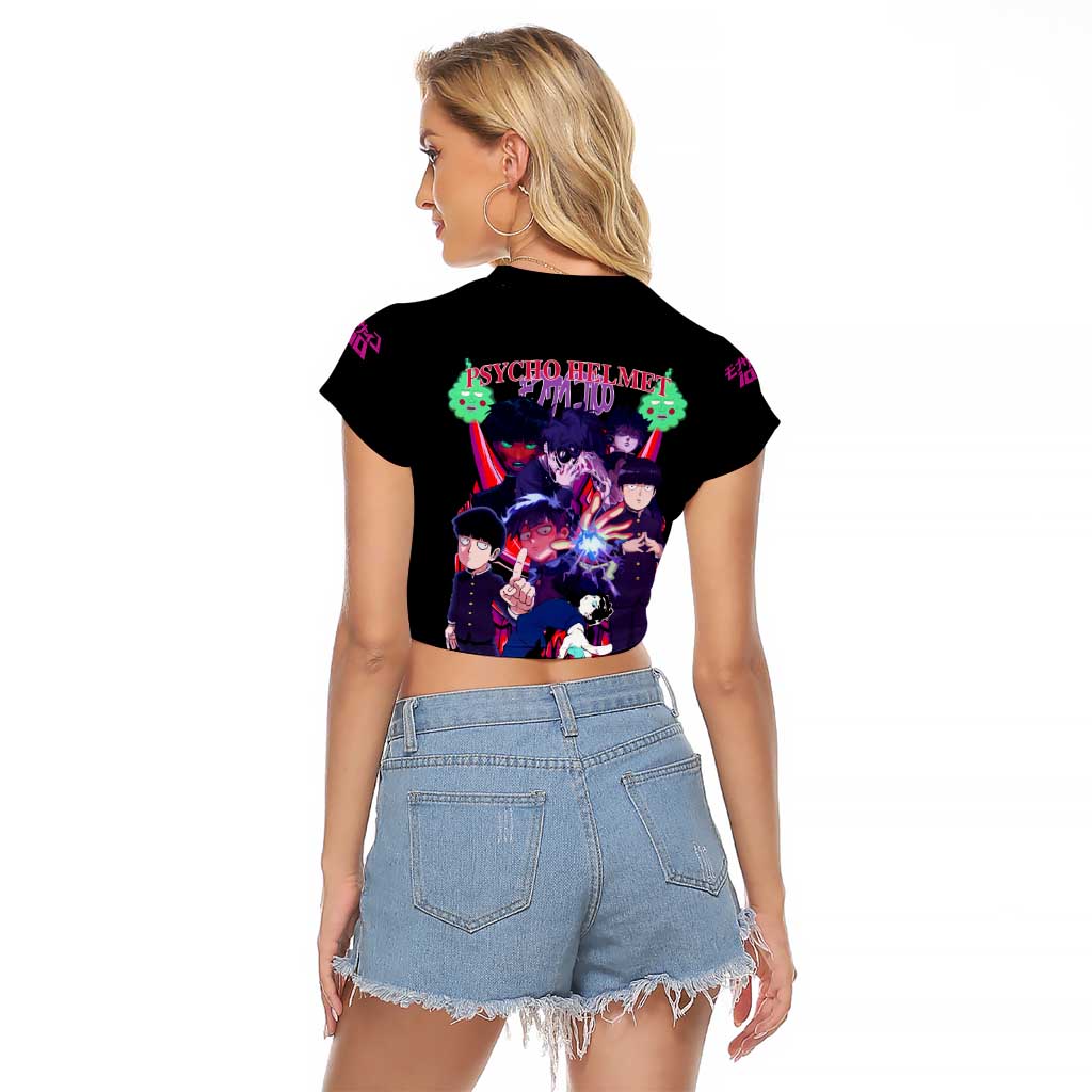 Shigeo Kageyama V4 Mob Psycho 100 Raglan Cropped T Shirt Japan Anime Style - The Mazicc