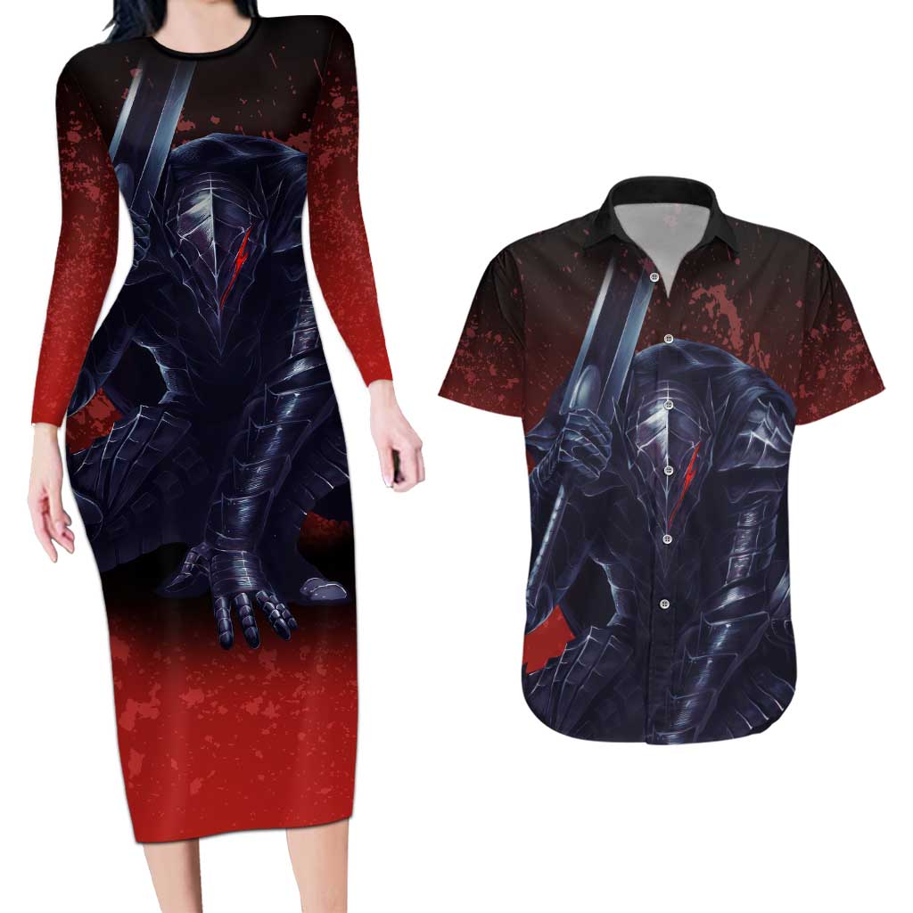 Struggler Berserk Couples Matching Long Sleeve Bodycon Dress and Hawaiian Shirt Japan Anime Style - The Mazicc