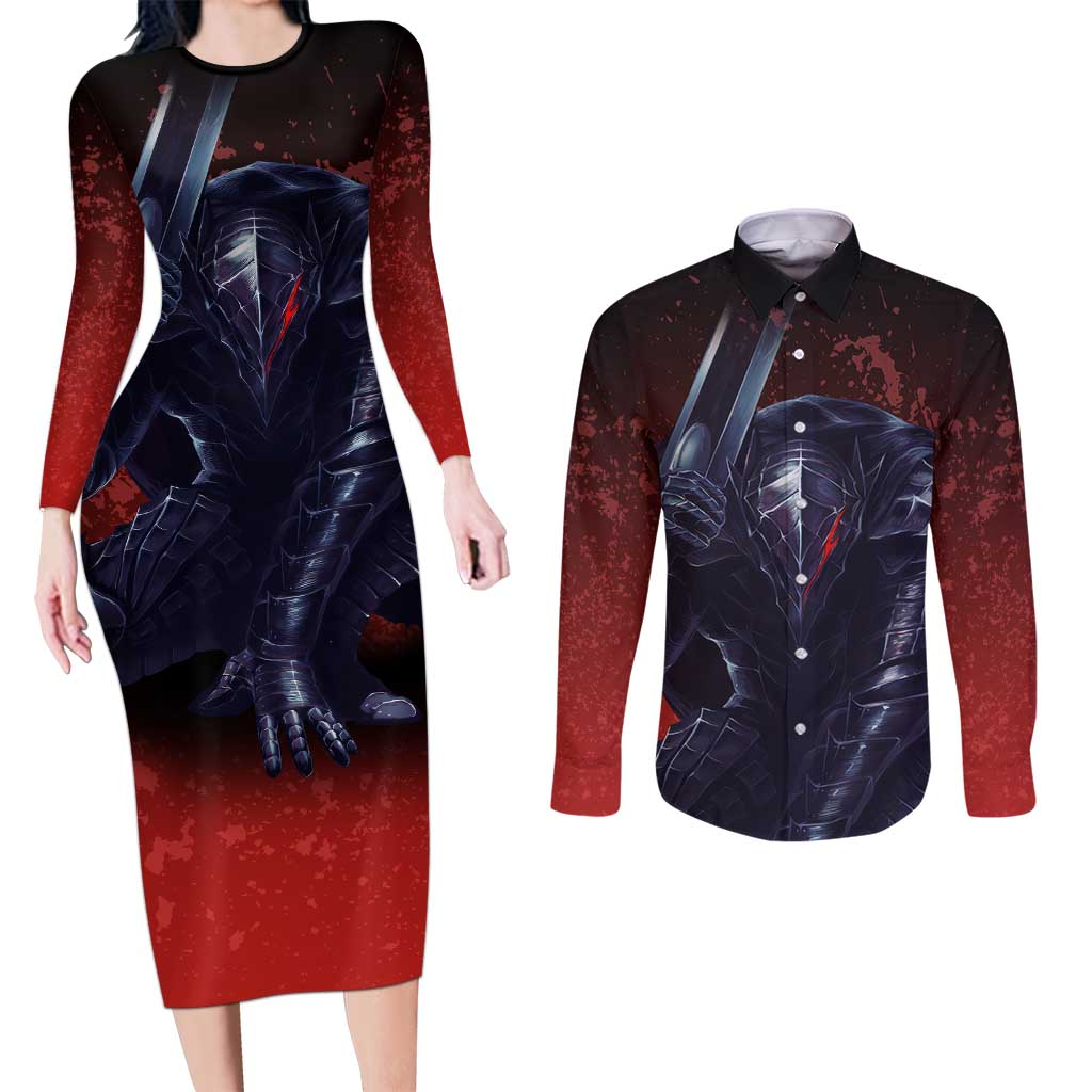 Struggler Berserk Couples Matching Long Sleeve Bodycon Dress and Long Sleeve Button Shirt Japan Anime Style - The Mazicc