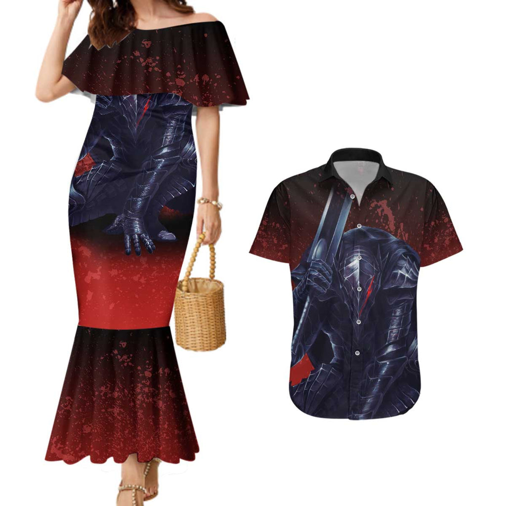 Struggler Berserk Couples Matching Mermaid Dress and Hawaiian Shirt Japan Anime Style - The Mazicc