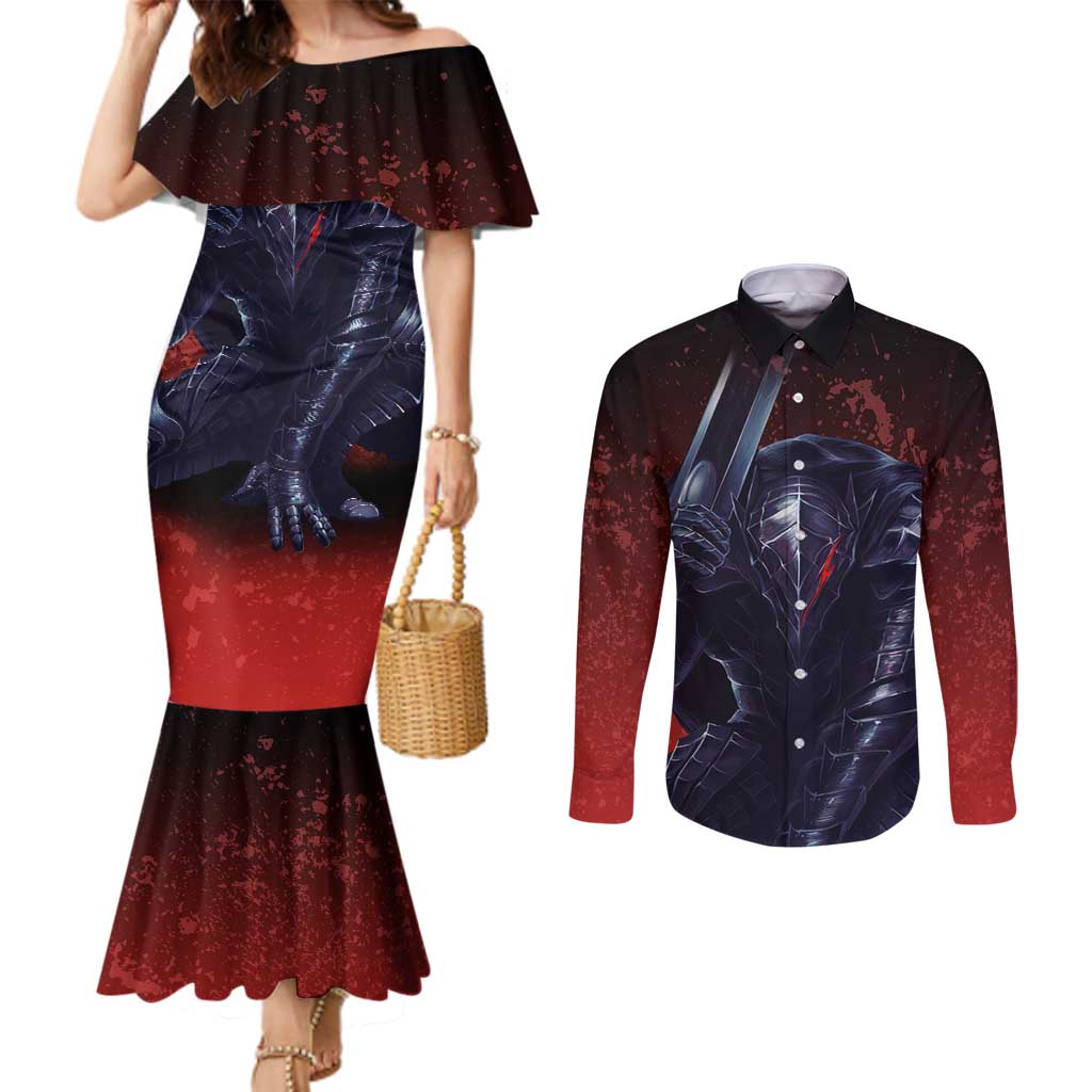 Struggler Berserk Couples Matching Mermaid Dress and Long Sleeve Button Shirt Japan Anime Style - The Mazicc