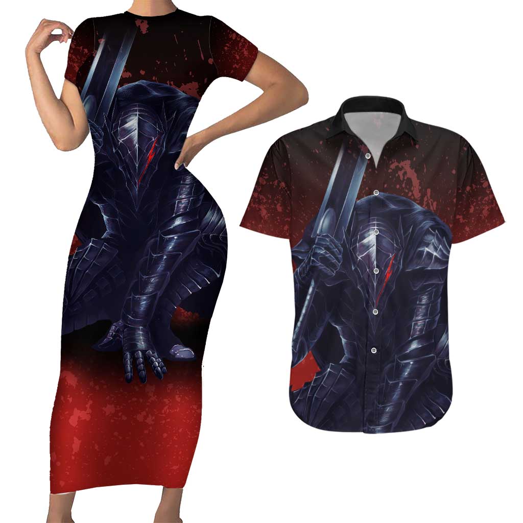 Struggler Berserk Couples Matching Short Sleeve Bodycon Dress and Hawaiian Shirt Japan Anime Style - The Mazicc