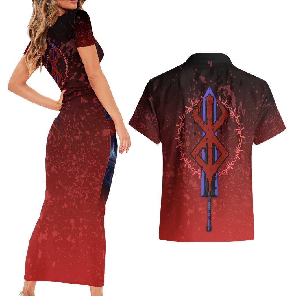 Struggler Berserk Couples Matching Short Sleeve Bodycon Dress and Hawaiian Shirt Japan Anime Style - The Mazicc