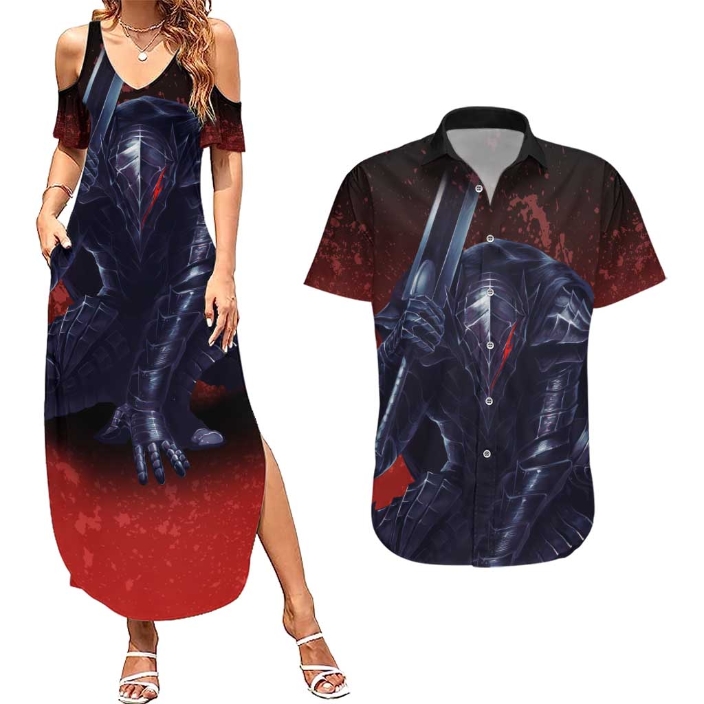 Struggler Berserk Couples Matching Summer Maxi Dress and Hawaiian Shirt Japan Anime Style - The Mazicc