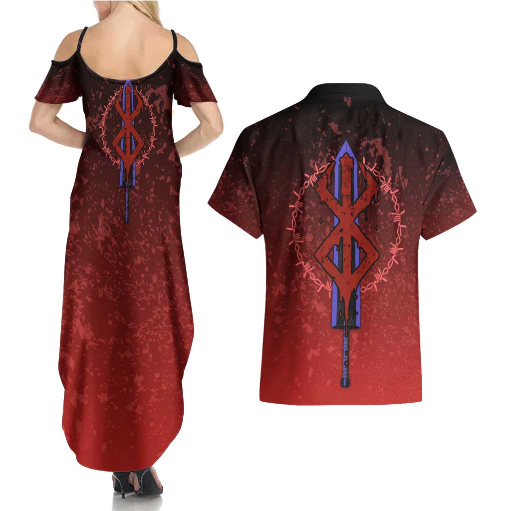 Struggler Berserk Couples Matching Summer Maxi Dress and Hawaiian Shirt Japan Anime Style - The Mazicc