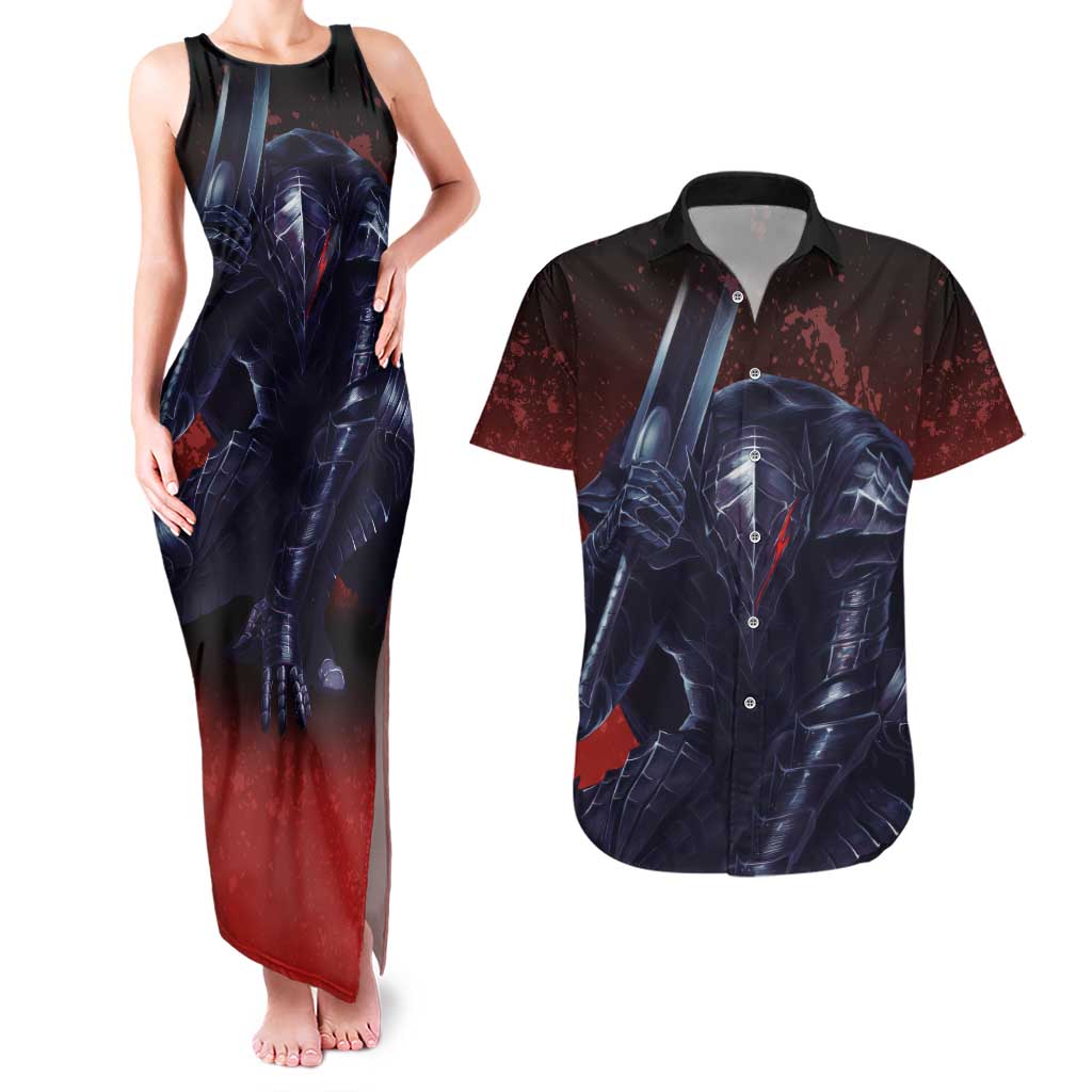 Struggler Berserk Couples Matching Tank Maxi Dress and Hawaiian Shirt Japan Anime Style - The Mazicc