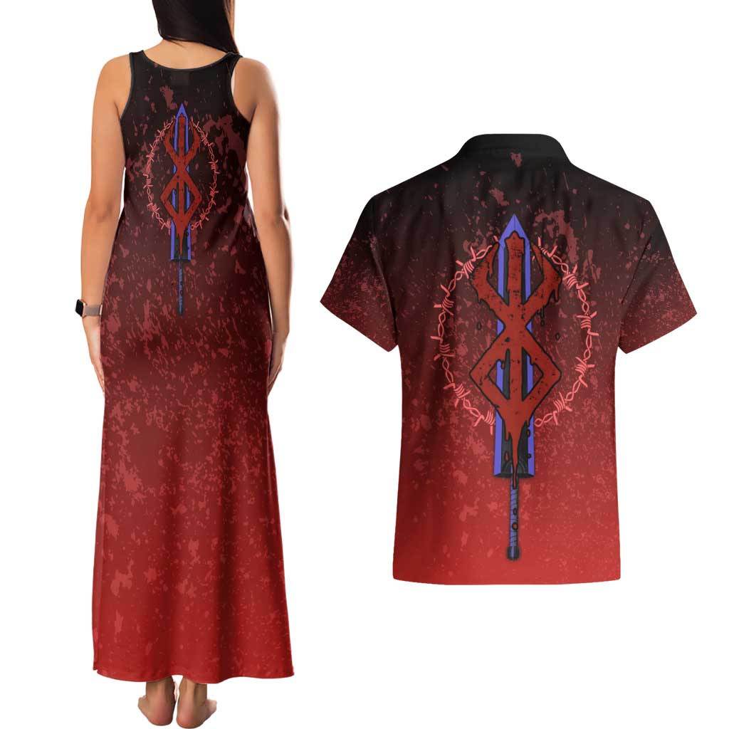 Struggler Berserk Couples Matching Tank Maxi Dress and Hawaiian Shirt Japan Anime Style - The Mazicc