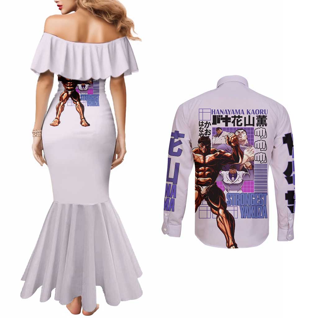 Hanayama Kaoru Baki Couples Matching Mermaid Dress and Long Sleeve Button Shirt Japan Anime Style - The Mazicc