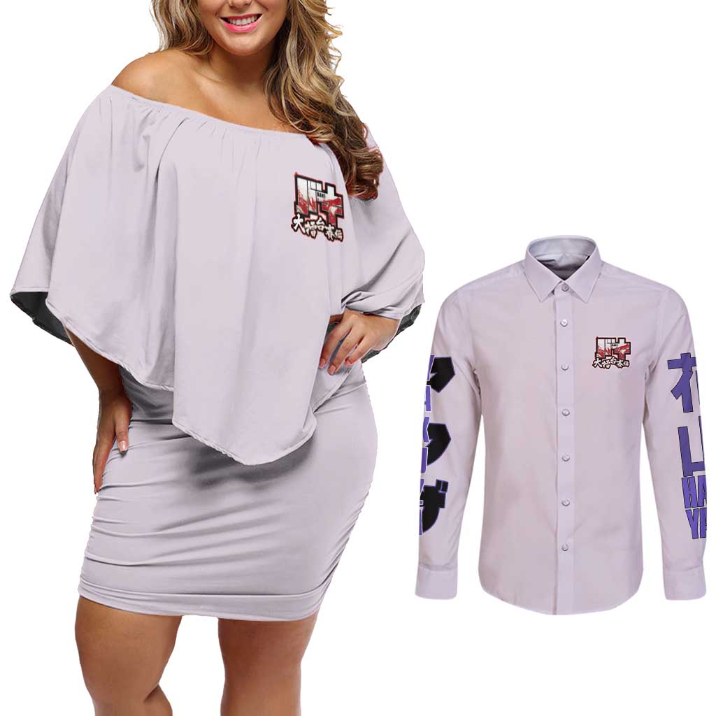 Hanayama Kaoru Baki Couples Matching Off Shoulder Short Dress and Long Sleeve Button Shirt Japan Anime Style - The Mazicc
