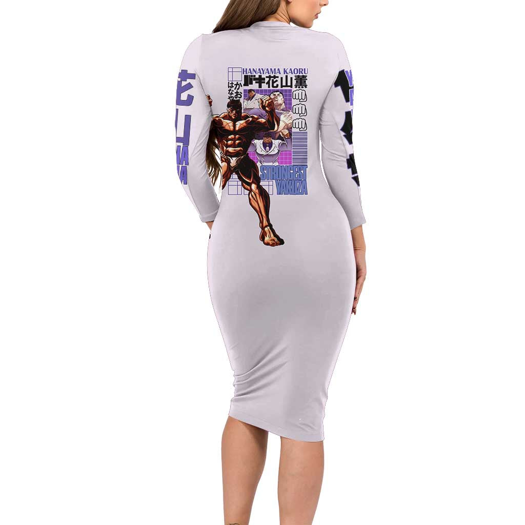 Hanayama Kaoru Baki Long Sleeve Bodycon Dress Japan Anime Style - The Mazicc