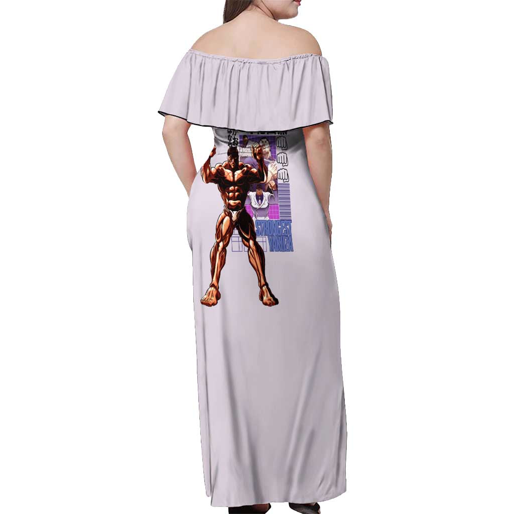Hanayama Kaoru Baki Off Shoulder Maxi Dress Japan Anime Style - The Mazicc