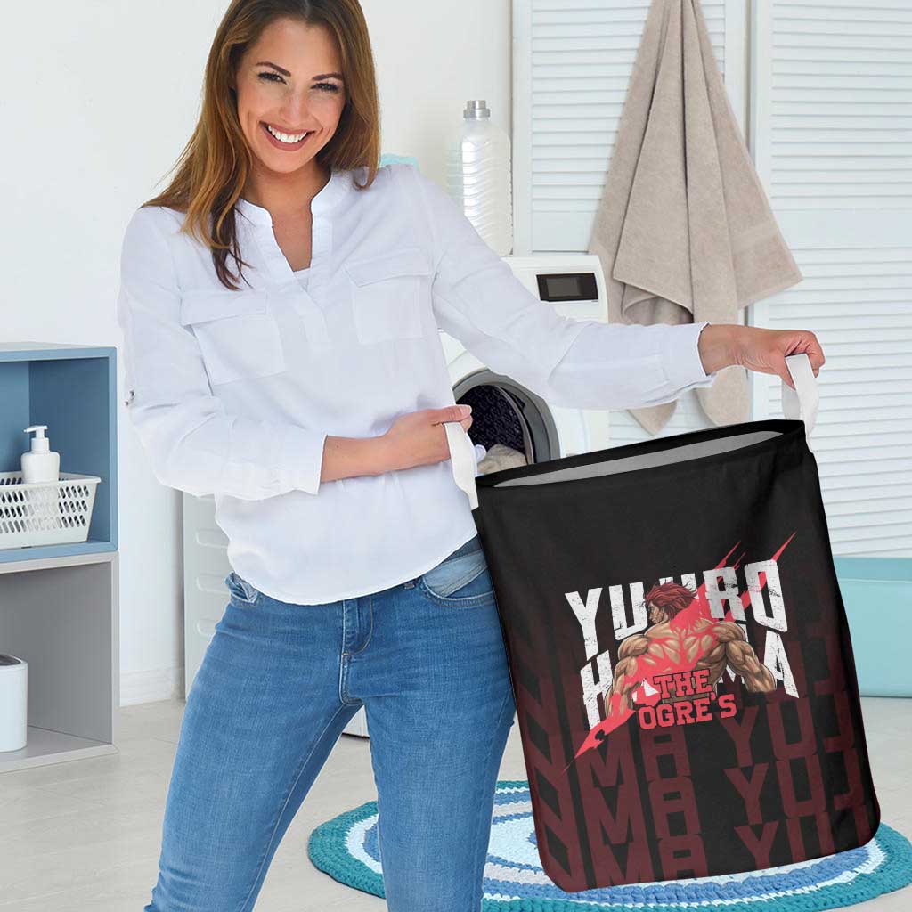 Yujiro Hanma The Ogre Baki Series Gym Theme Laundry Basket with Muscular Back Design and Bold Typography - The Mazicc