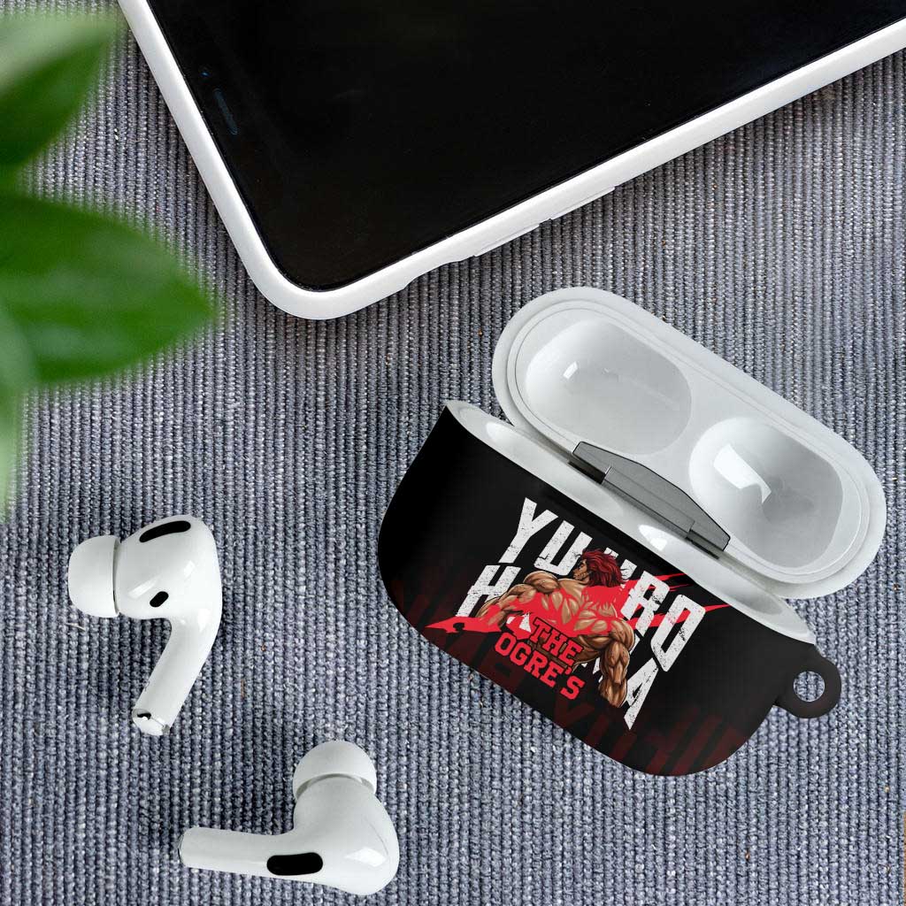 Yujiro Hanma The Ogre Baki Series Gym Theme AirPods Case with Muscular Back Design and Bold Typography - The Mazicc