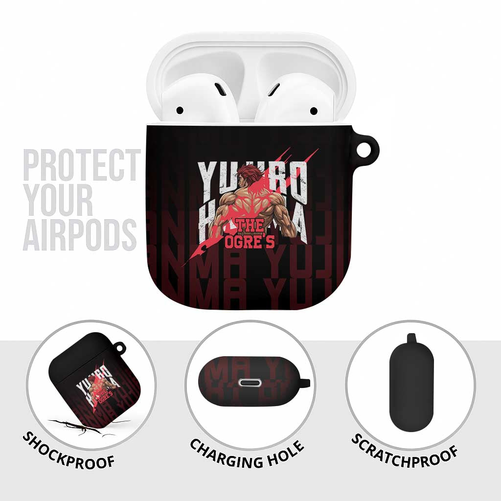 Yujiro Hanma The Ogre Baki Series Gym Theme AirPods Case with Muscular Back Design and Bold Typography - The Mazicc