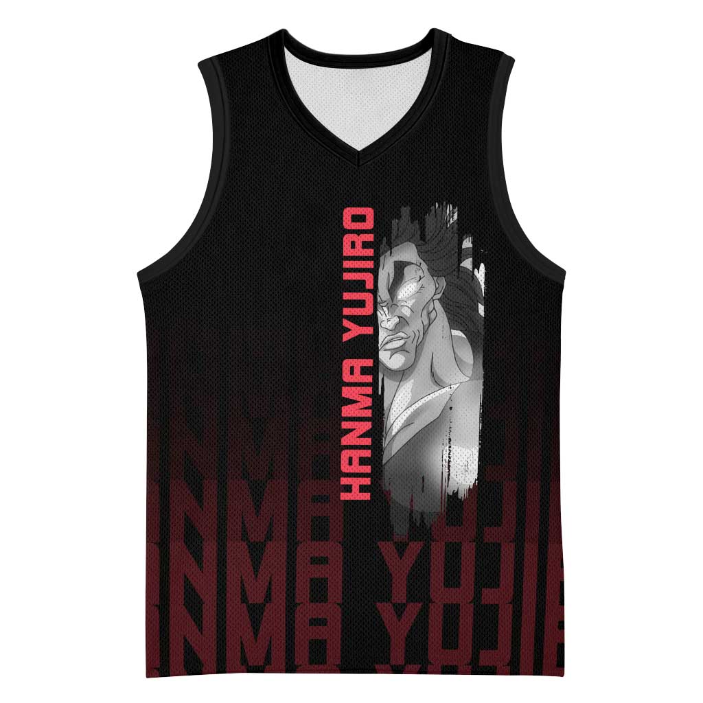 Yujiro Hanma The Ogre Baki Series Gym Theme Basketball Jersey with Muscular Back Design and Bold Typography - The Mazicc