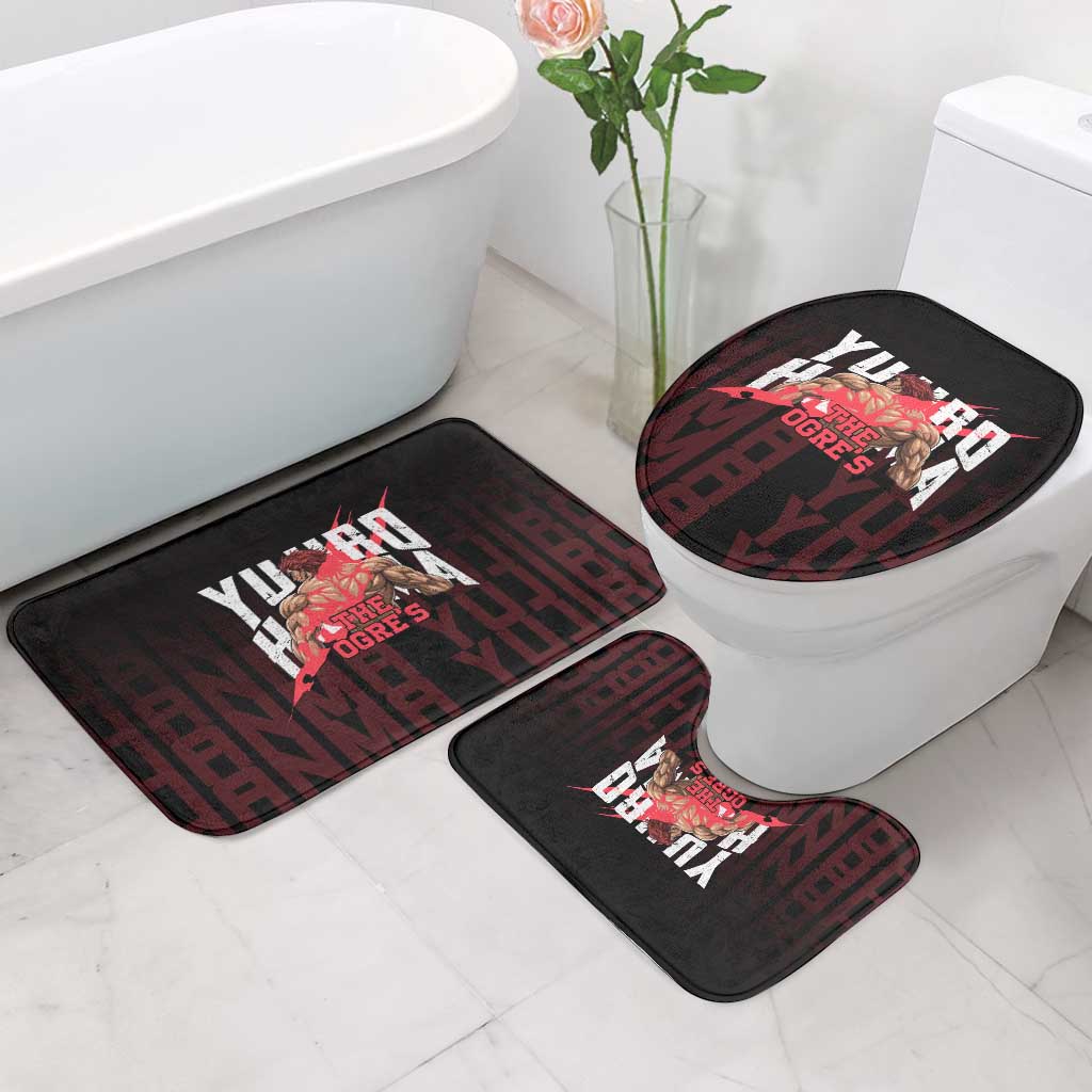 Yujiro Hanma The Ogre Baki Series Gym Theme Bathroom Set with Muscular Back Design and Bold Typography - The Mazicc