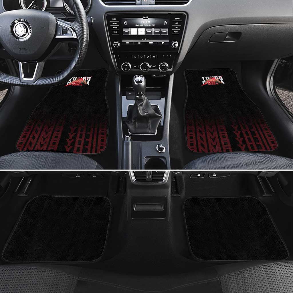 Yujiro Hanma The Ogre Baki Series Gym Theme Car Mats with Muscular Back Design and Bold Typography - The Mazicc