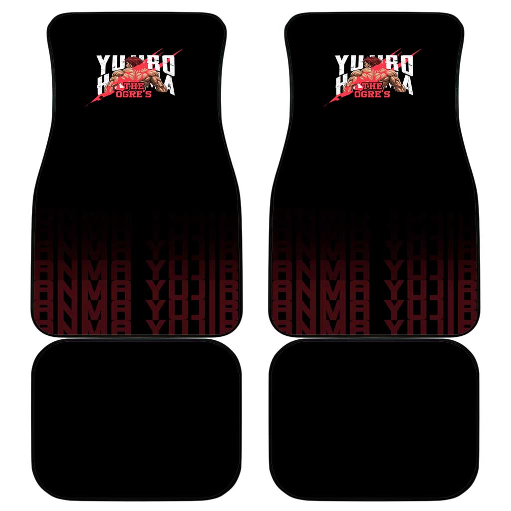 Yujiro Hanma The Ogre Baki Series Gym Theme Car Mats with Muscular Back Design and Bold Typography - The Mazicc