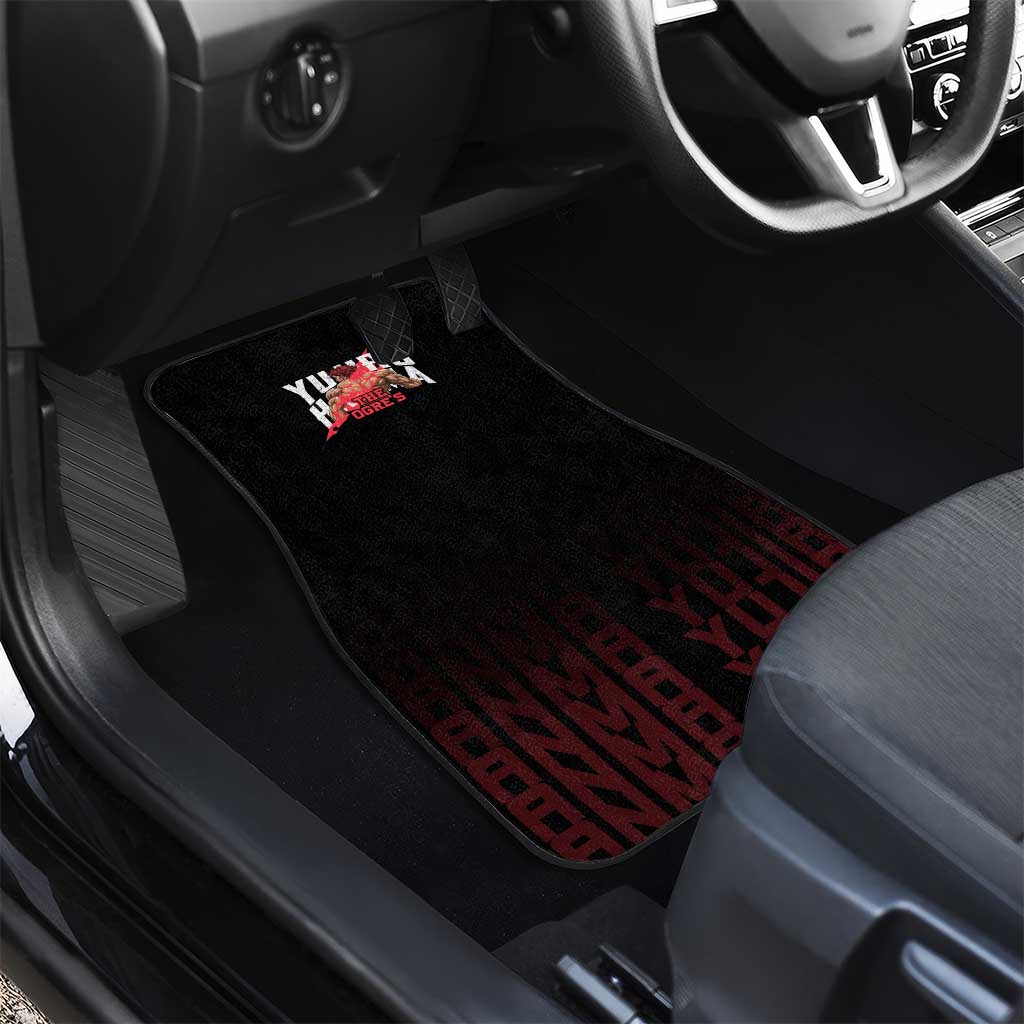 Yujiro Hanma The Ogre Baki Series Gym Theme Car Mats with Muscular Back Design and Bold Typography - The Mazicc