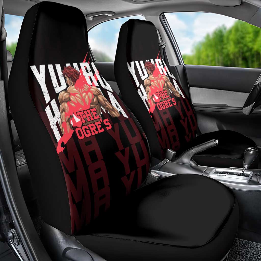 Yujiro Hanma The Ogre Baki Series Gym Theme Car Seat Cover with Muscular Back Design and Bold Typography - The Mazicc