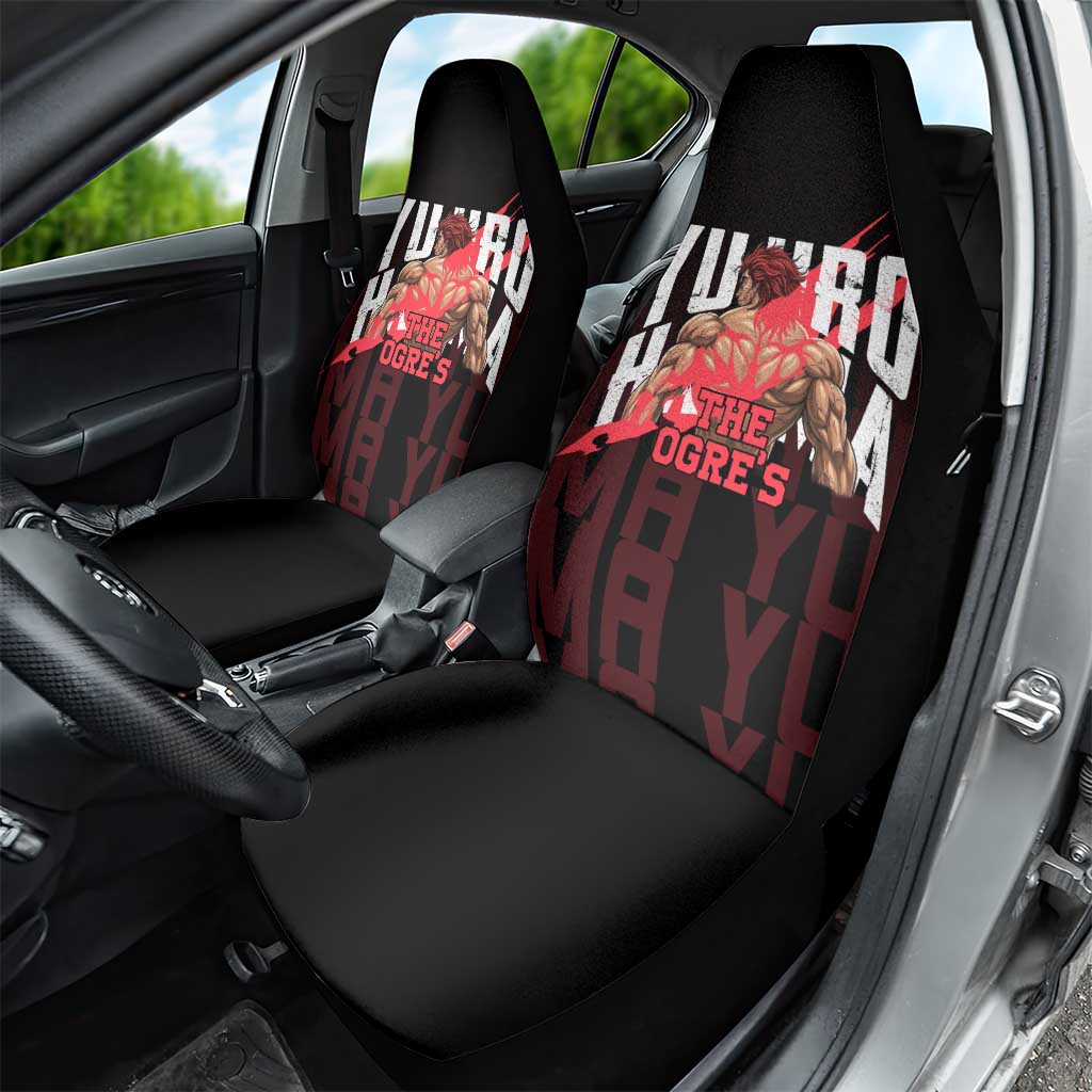 Yujiro Hanma The Ogre Baki Series Gym Theme Car Seat Cover with Muscular Back Design and Bold Typography - The Mazicc