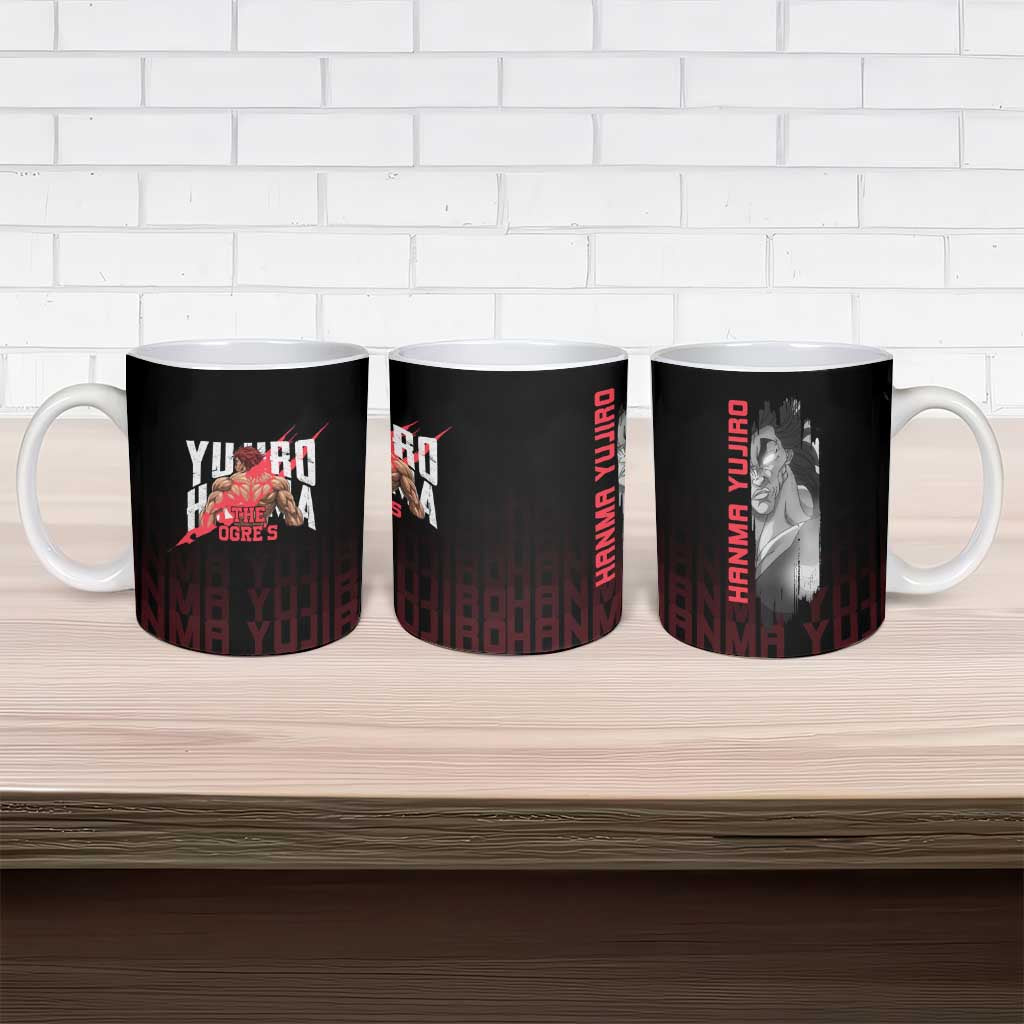 Yujiro Hanma The Ogre Baki Series Gym Theme Ceramic Mug with Muscular Back Design and Bold Typography - The Mazicc