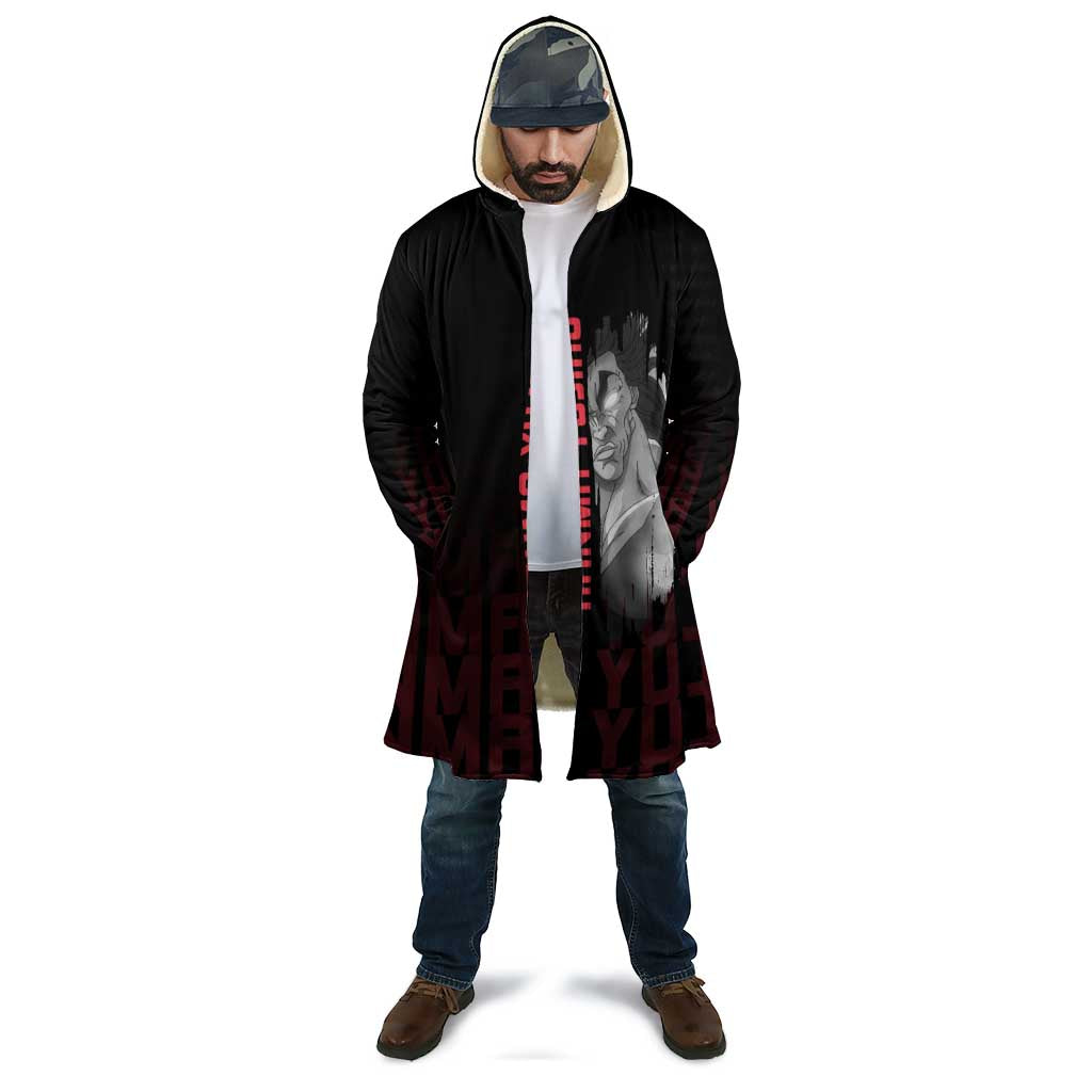 Yujiro Hanma The Ogre Baki Series Gym Theme Cloak with Muscular Back Design and Bold Typography - The Mazicc