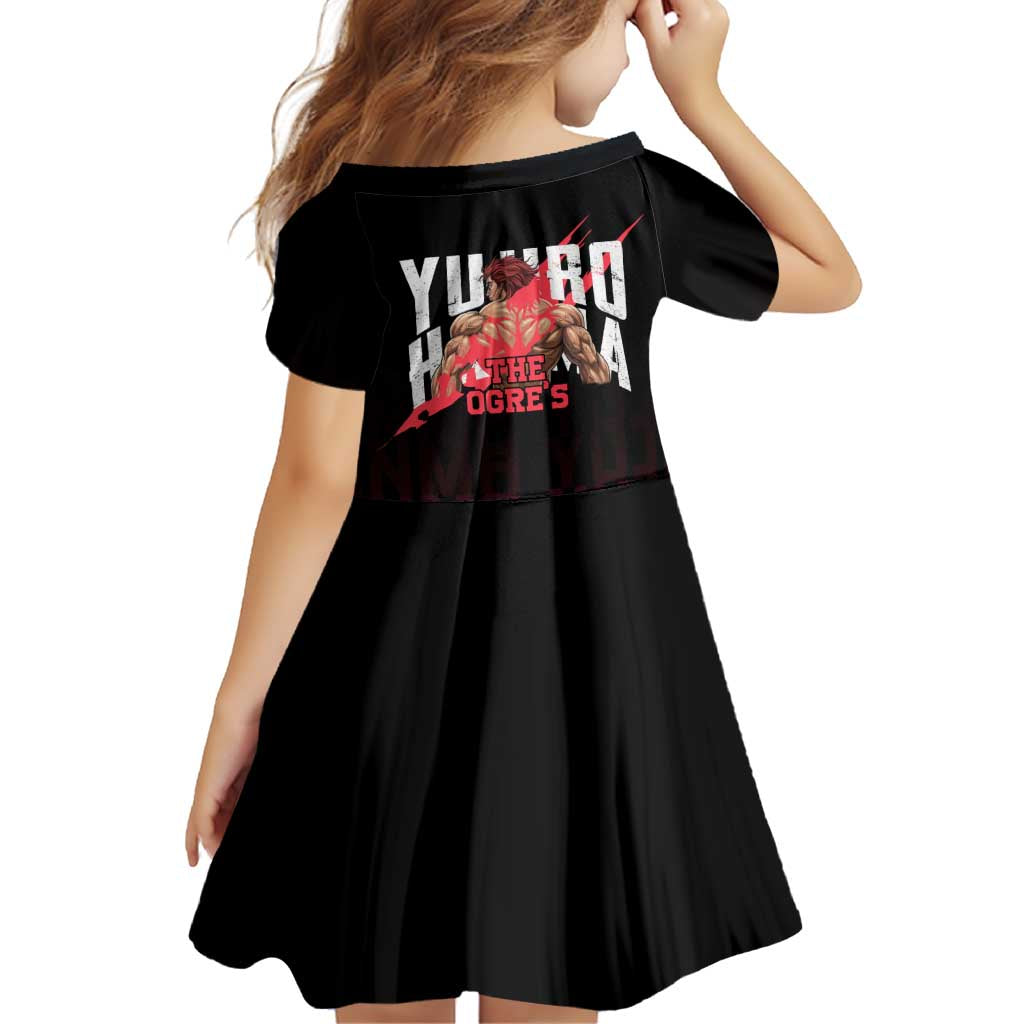 Yujiro Hanma The Ogre Baki Series Gym Theme Family Matching Off The Shoulder Long Sleeve Dress and Hawaiian Shirt with Muscular Back Design and Bold Typography