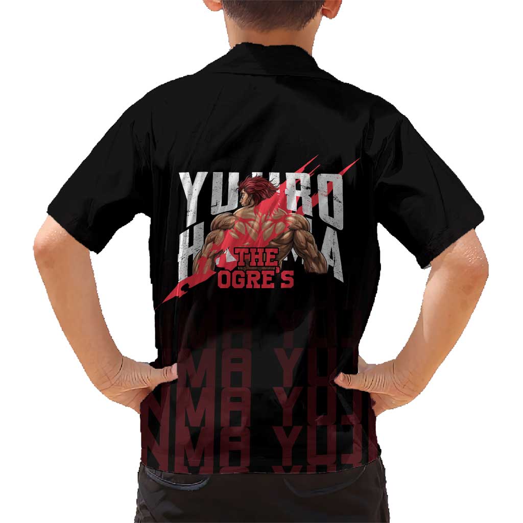 Yujiro Hanma The Ogre Baki Series Gym Theme Family Matching Summer Maxi Dress and Hawaiian Shirt with Muscular Back Design and Bold Typography