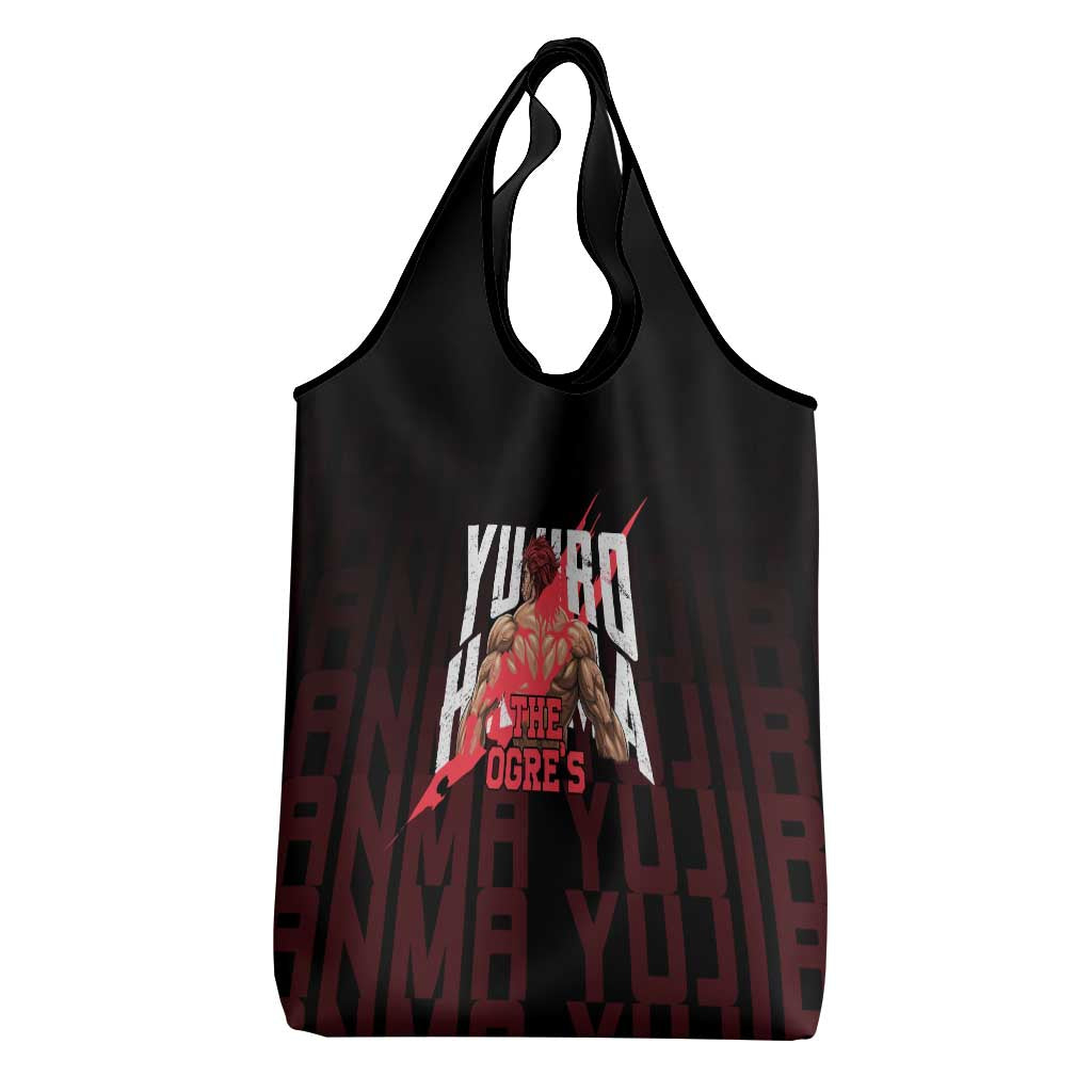 Yujiro Hanma The Ogre Baki Series Gym Theme Grocery Bag with Muscular Back Design and Bold Typography - The Mazicc