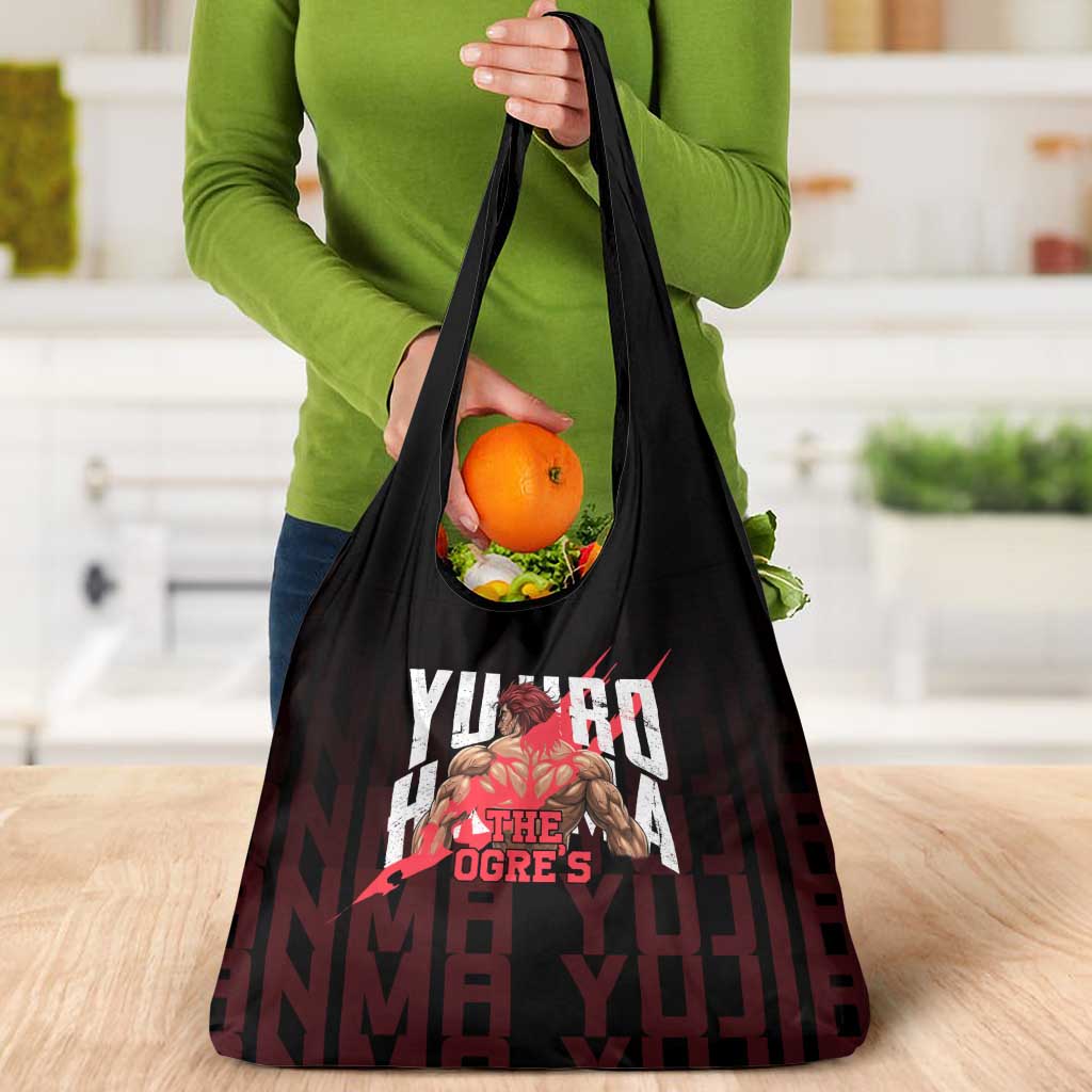 Yujiro Hanma The Ogre Baki Series Gym Theme Grocery Bag with Muscular Back Design and Bold Typography - The Mazicc