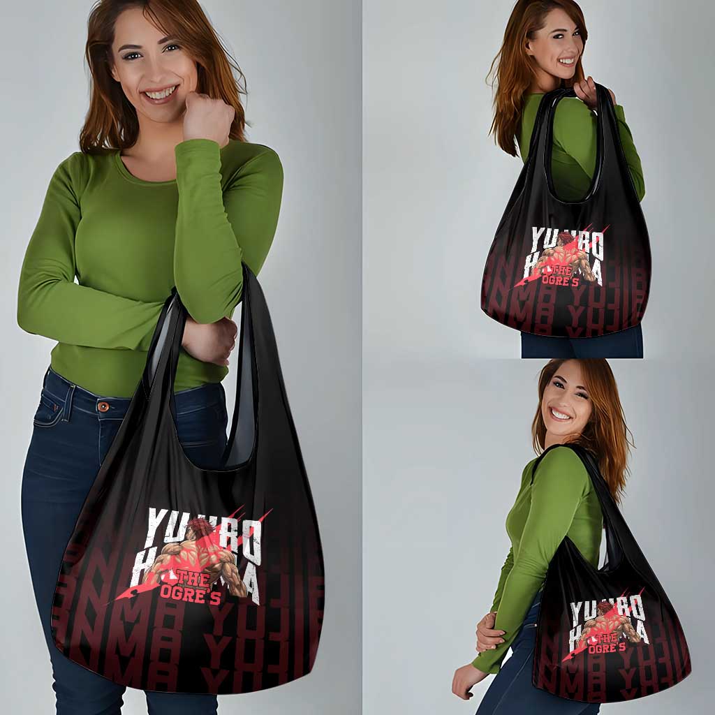 Yujiro Hanma The Ogre Baki Series Gym Theme Grocery Bag with Muscular Back Design and Bold Typography - The Mazicc