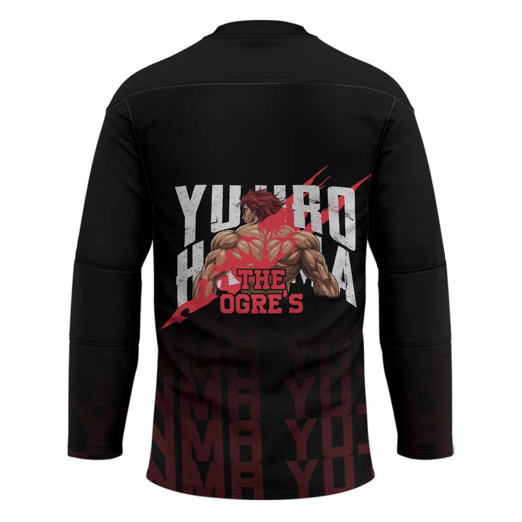 Yujiro Hanma The Ogre Baki Series Gym Theme Hockey Jersey with Muscular Back Design and Bold Typography - The Mazicc