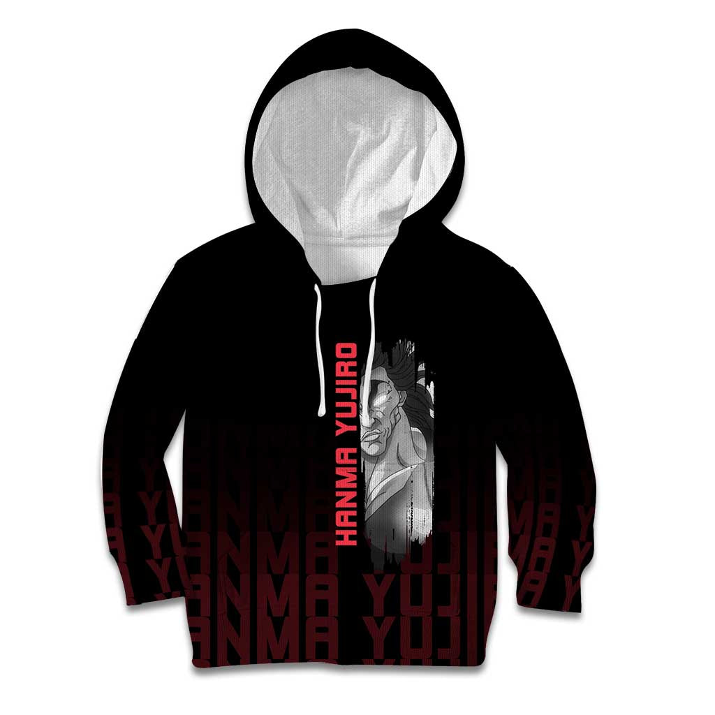 Yujiro Hanma The Ogre Baki Series Gym Theme Kid Hoodie with Muscular Back Design and Bold Typography - The Mazicc