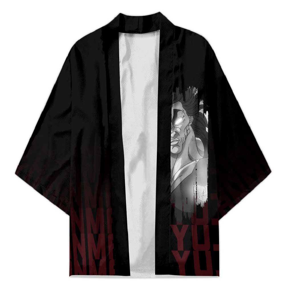 Yujiro Hanma The Ogre Baki Series Gym Theme Kimono with Muscular Back Design and Bold Typography - The Mazicc