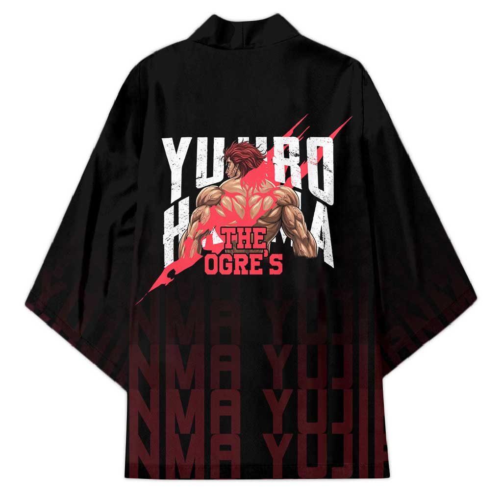 Yujiro Hanma The Ogre Baki Series Gym Theme Kimono with Muscular Back Design and Bold Typography - The Mazicc