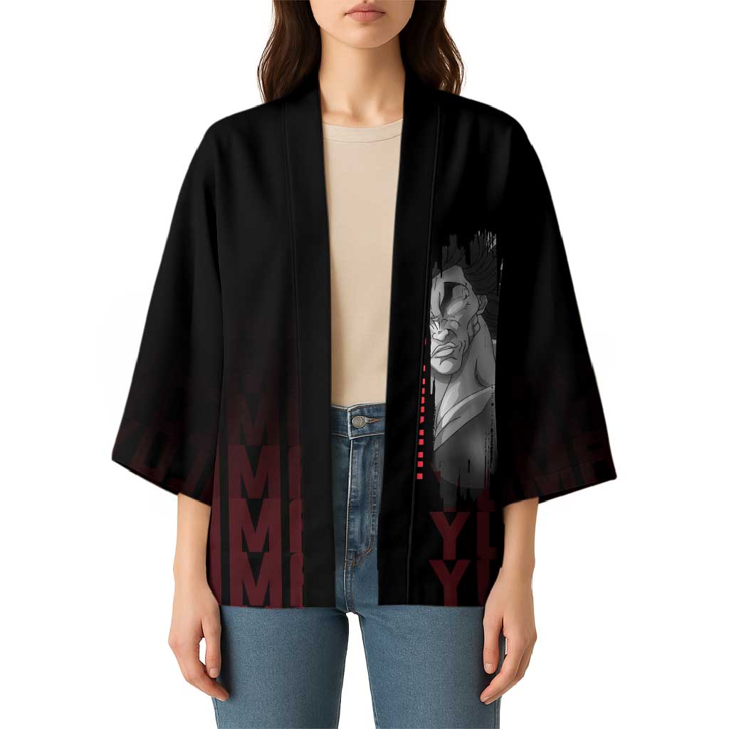 Yujiro Hanma The Ogre Baki Series Gym Theme Kimono with Muscular Back Design and Bold Typography - The Mazicc
