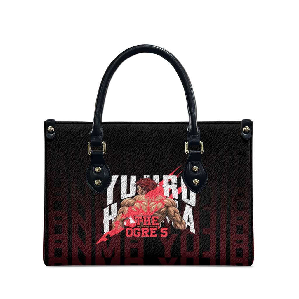 Yujiro Hanma The Ogre Baki Series Gym Theme Leather Bag with Muscular Back Design and Bold Typography - The Mazicc