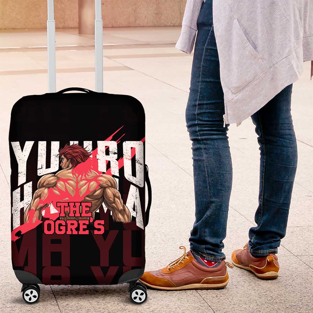 Yujiro Hanma The Ogre Baki Series Gym Theme Luggage Cover with Muscular Back Design and Bold Typography - The Mazicc