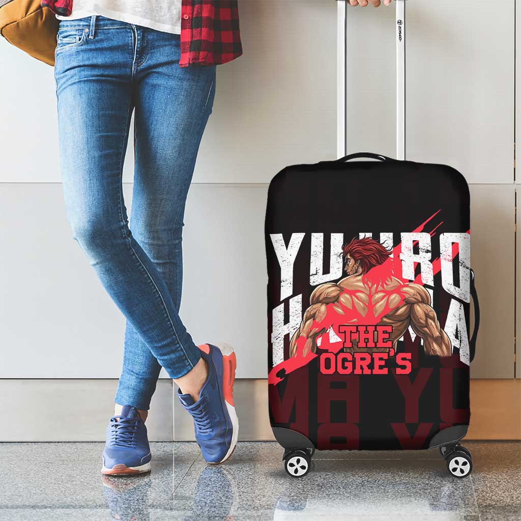 Yujiro Hanma The Ogre Baki Series Gym Theme Luggage Cover with Muscular Back Design and Bold Typography - The Mazicc