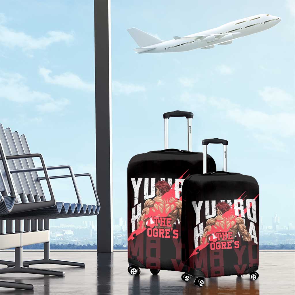 Yujiro Hanma The Ogre Baki Series Gym Theme Luggage Cover with Muscular Back Design and Bold Typography - The Mazicc