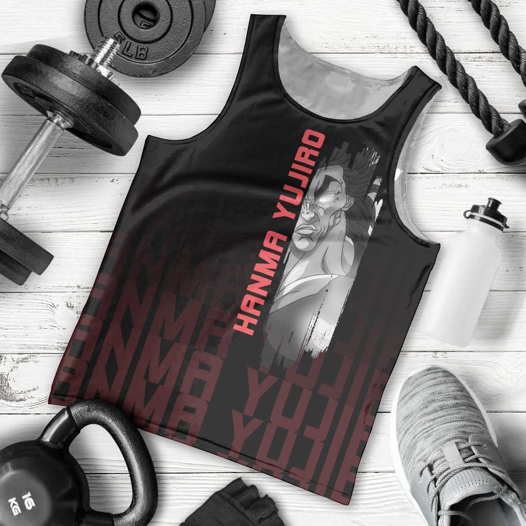 Yujiro Hanma The Ogre Baki Series Gym Theme Men Tank Top with Muscular Back Design and Bold Typography - The Mazicc