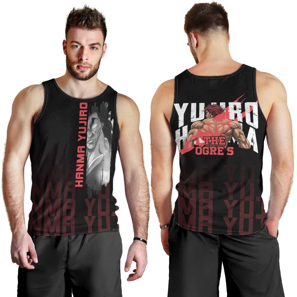 Yujiro Hanma The Ogre Baki Series Gym Theme Men Tank Top with Muscular Back Design and Bold Typography - The Mazicc